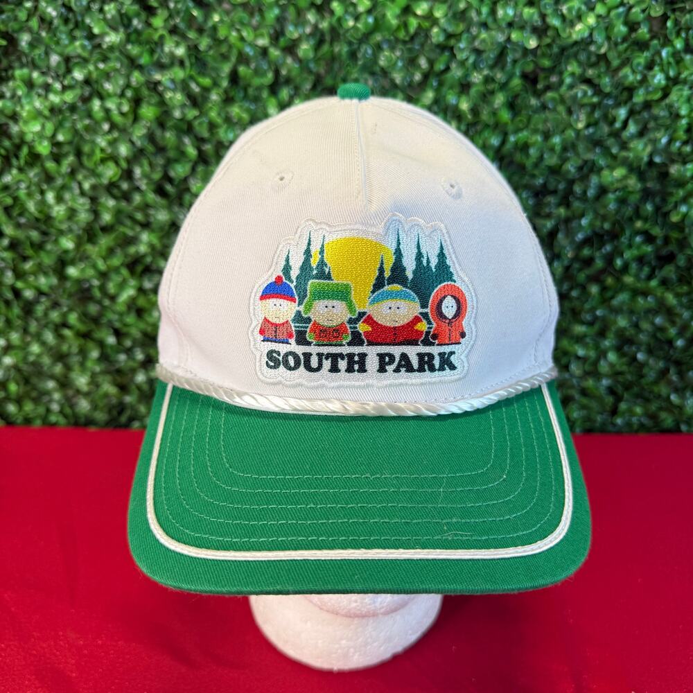 South Park Pine Tree Sunset Adult White Trucker Hat Snapback OSFA